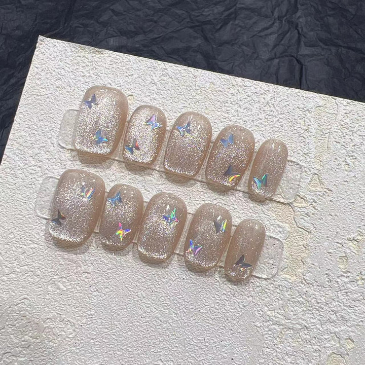 Glittering Press-On Nail Set with Star Accents Stornfield
