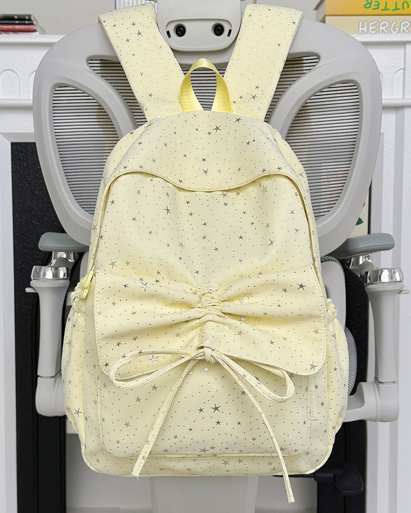Starry Print Bow-Detail Backpack Stornfield