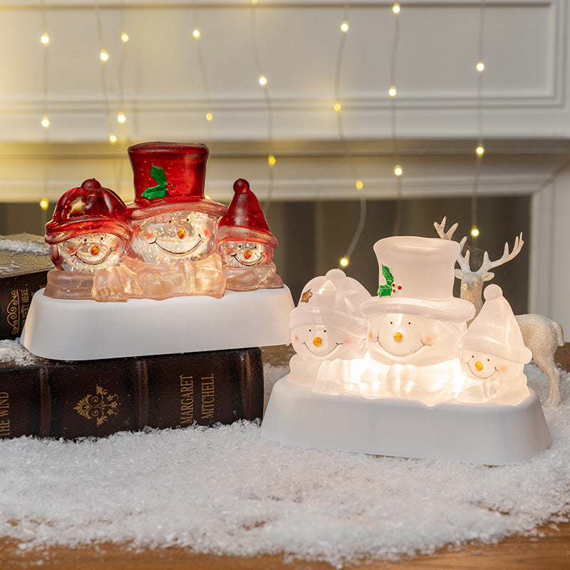 Decorative Light-Up Snowman Figurine
