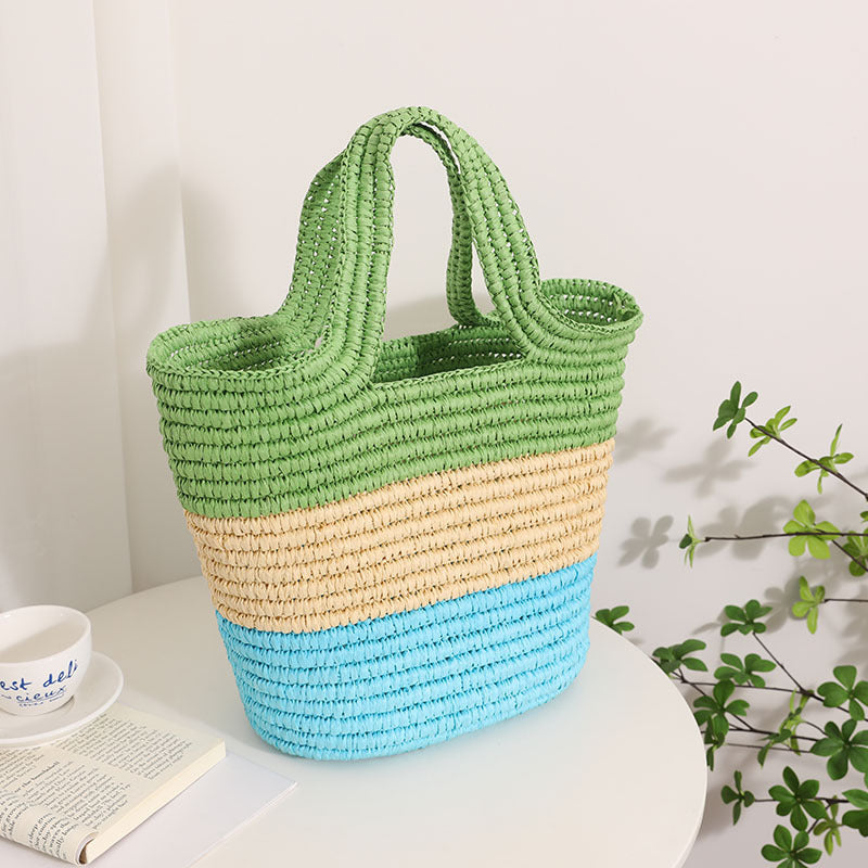 Handcrafted Durable Beach Bag with Cheerful Zigzag Pattern Stornfield