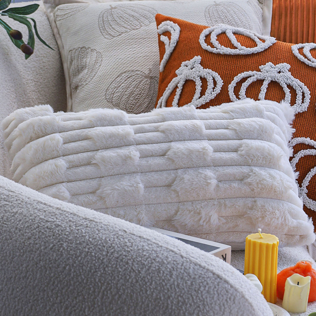 Fluffy rectangular pillowcase with plush relief and concealed zipper Stornfield