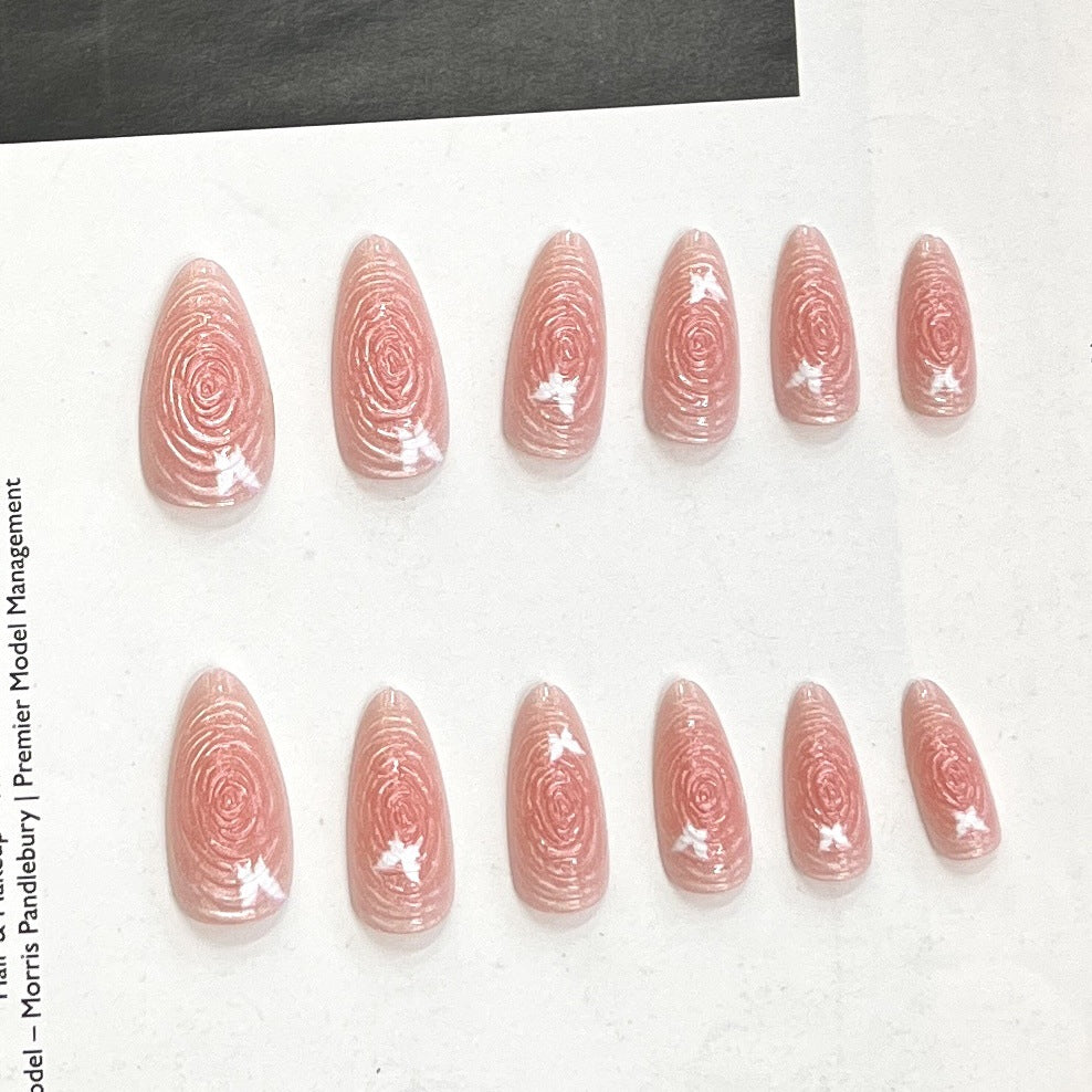 Artistic Floral-Accent Press-On Nail Set Stornfield