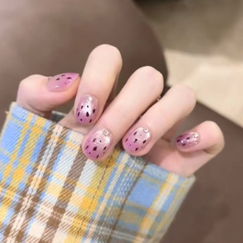Artistic Press-On Nails with Sparkling Watermelon Design Stornfield