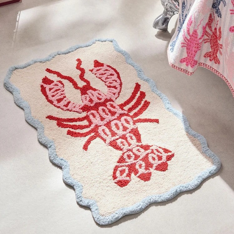 Floral Patterned Bathroom Rug for Home