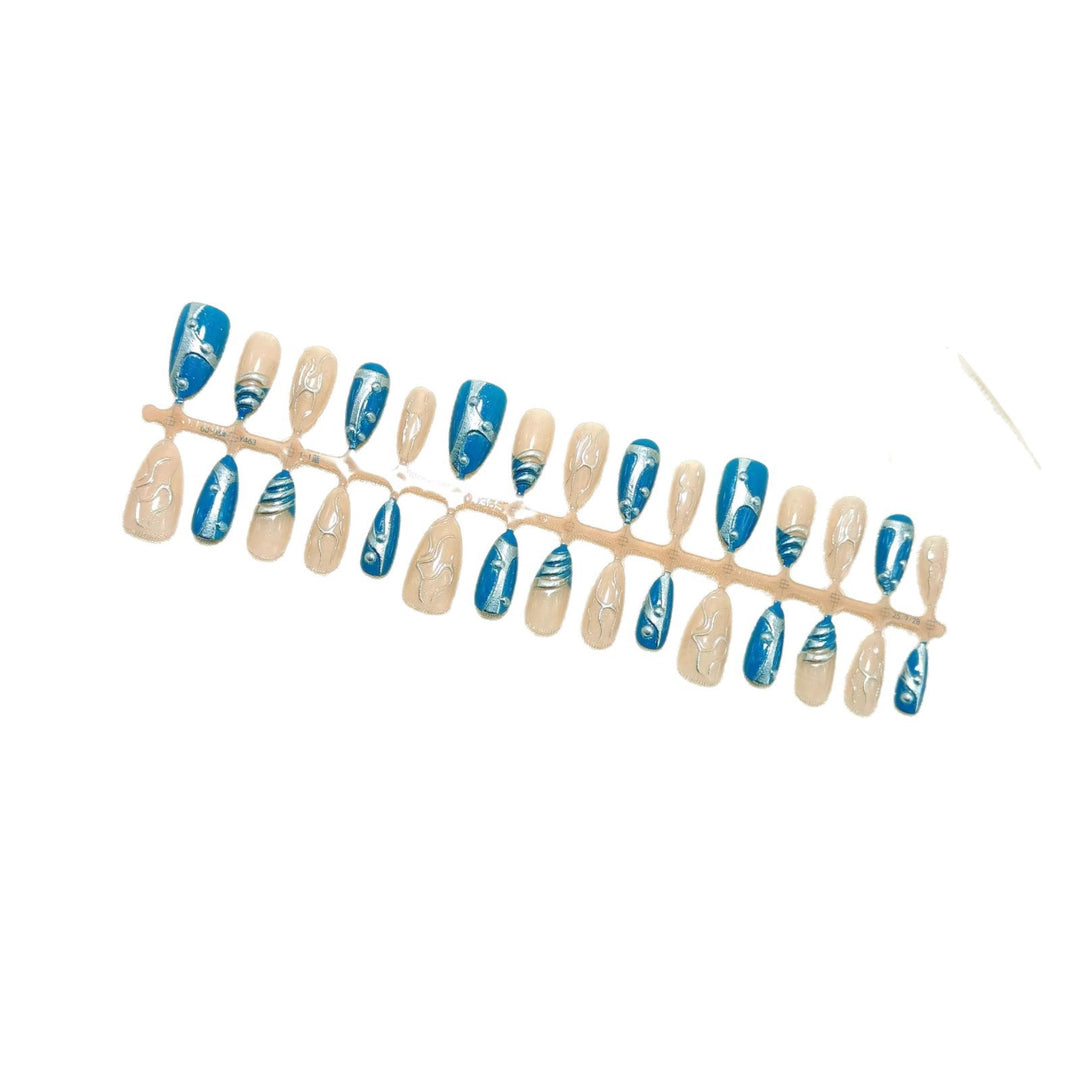 Artificial nails with creative shimmer design Stornfield