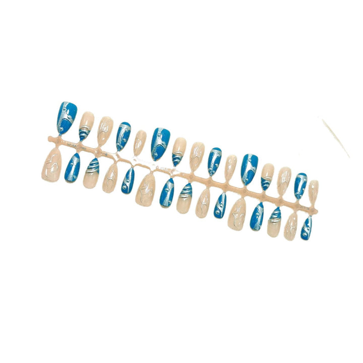 Artificial nails with creative shimmer design Stornfield