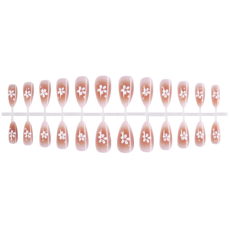 Artificial nail set with delicate floral motifs Stornfield