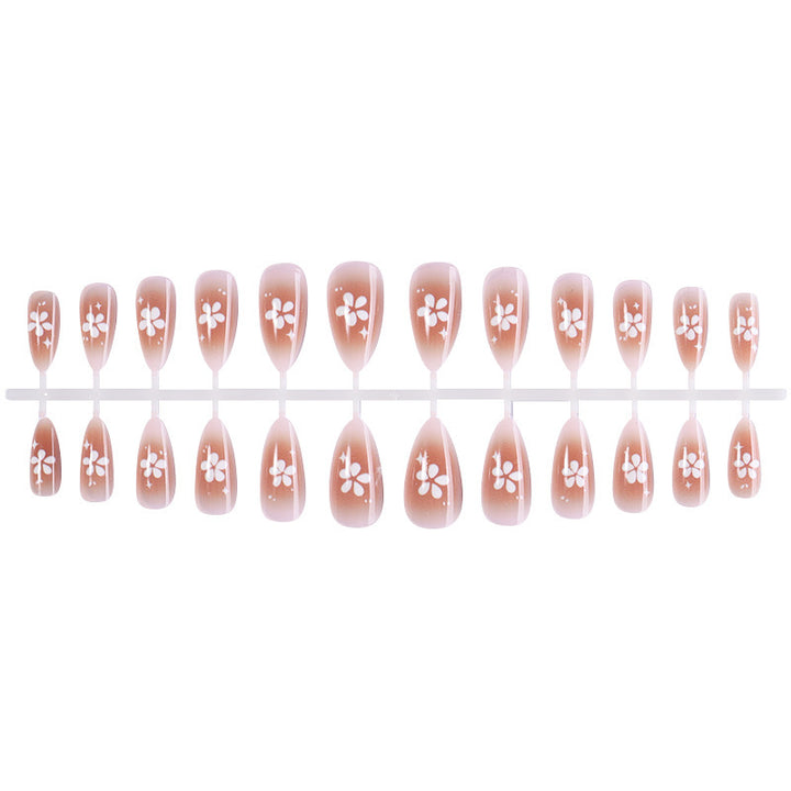Artificial nail set with delicate floral motifs Stornfield