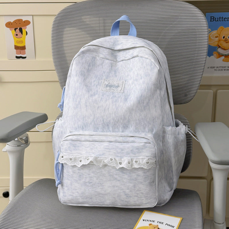 Stylish Backpack with Decorative Lace Trim Stornfield