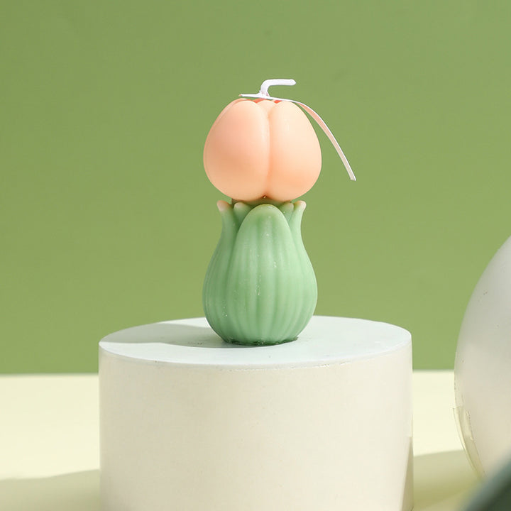 Hand-Poured Sculptural Tulip Bud Decorative Candle