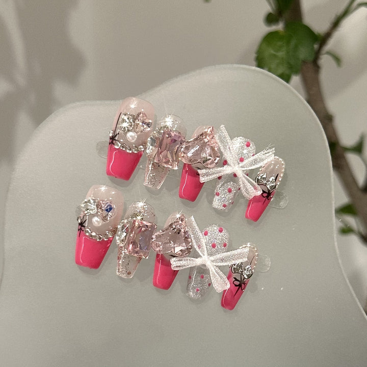Jewel-Embellished Press-On Nail Set