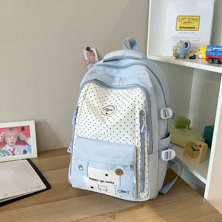 Playful Polka Dot Casual Backpack Stornfield