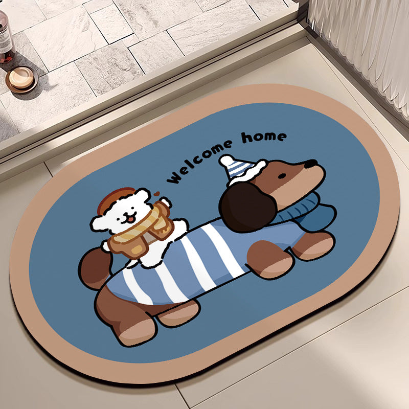 Cute Cartoon Dog Bath Mat Stornfield