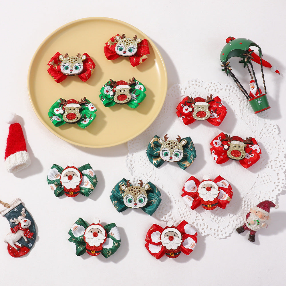Festive Holiday Hair Bow Clip Stornfield