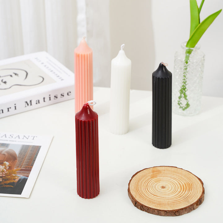 Pedestal Glass Candle Holder with Round Dish and Weighted Base for Taper & Short Pillar Candles