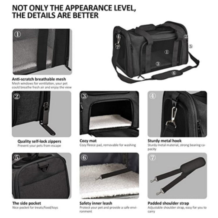 Pet Carrier with Breathable Mesh and Secure Ventilation System Stornfield