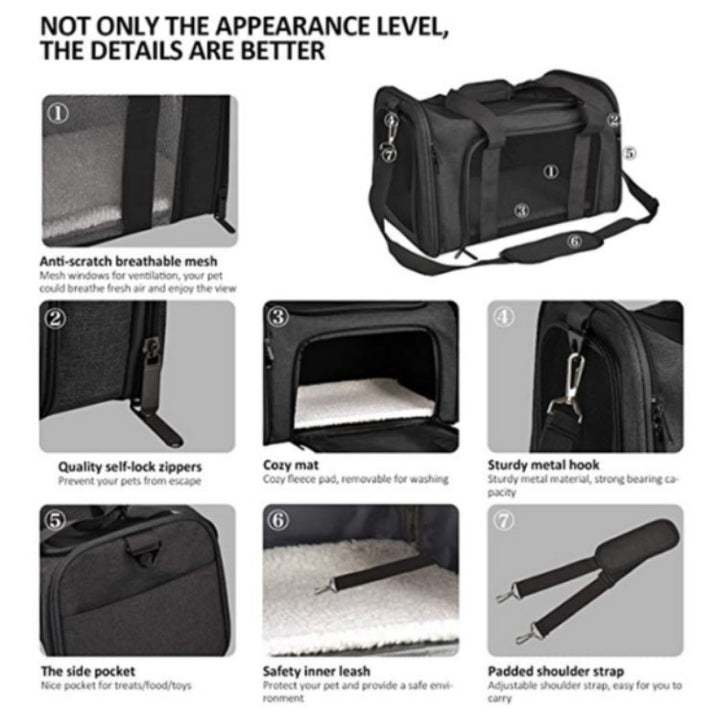 Pet Carrier with Breathable Mesh and Secure Ventilation System Stornfield