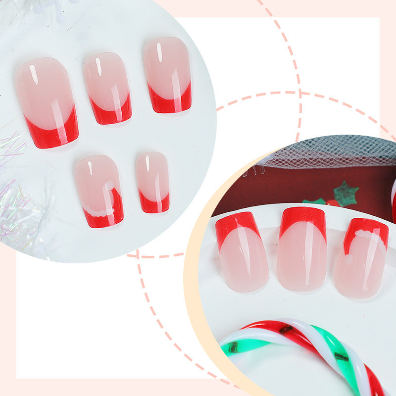 Artistic French Tip Press-On Nails Stornfield