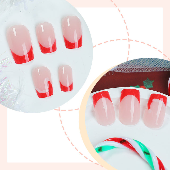 Artistic French Tip Press-On Nails Stornfield