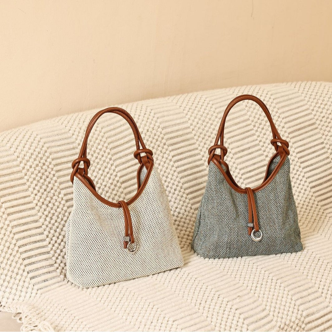 Woven Mesh Hobo Handbag