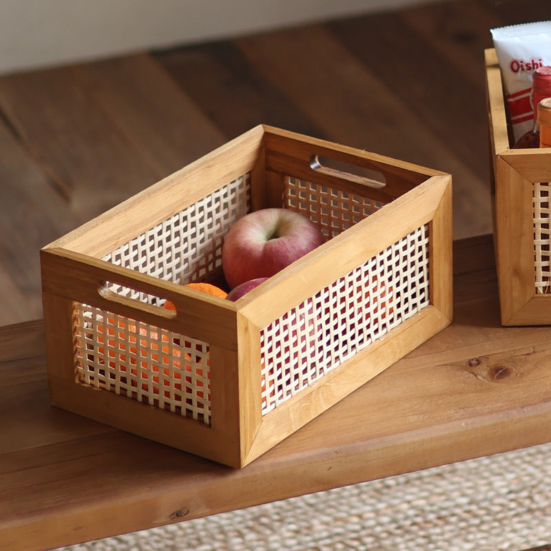 Storage basket made of natural wood Stornfield