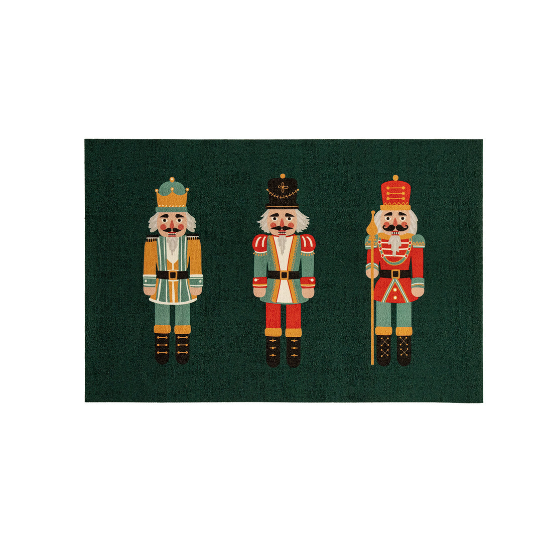 Decorative door mat with nutcracker motif and durable structure Stornfield