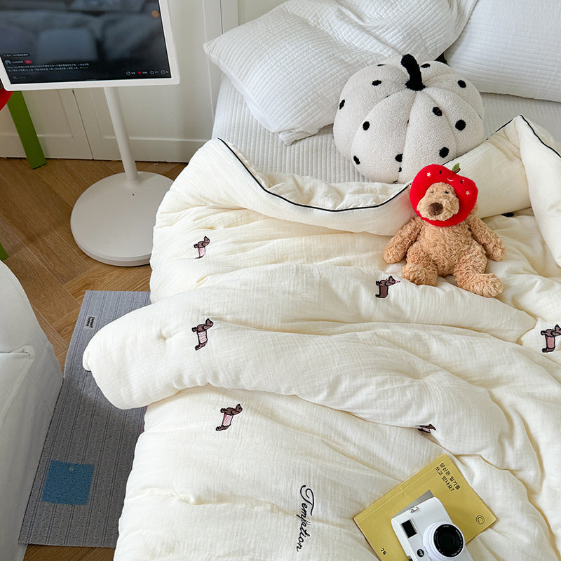 Foldable futon mattress topper with soft microfiber & dog application