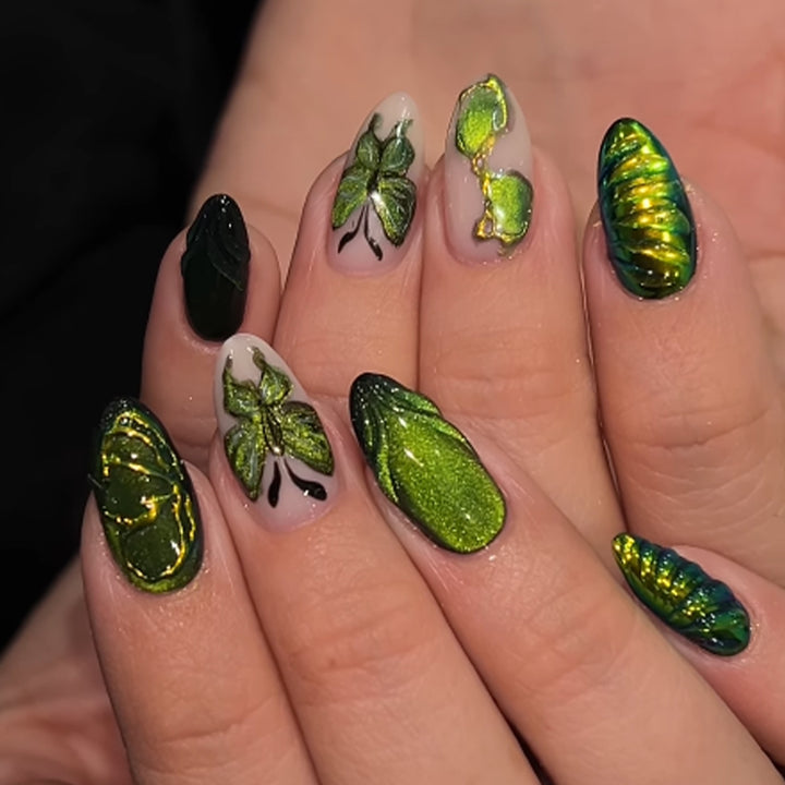 Creative Nail Art Set with Insect and Leaf Patterns Stornfield