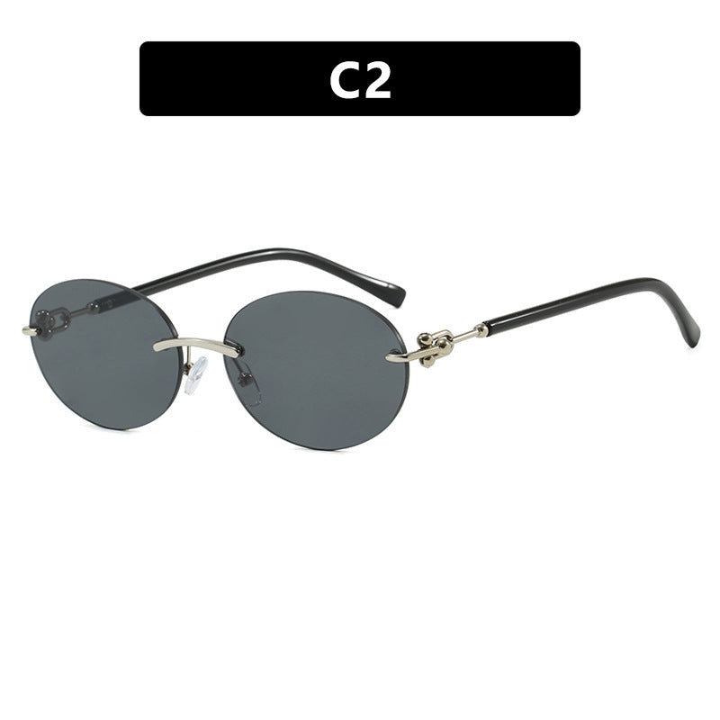 Women oval sunglasses with luxurious metal frame and mirrored lenses Stornfield