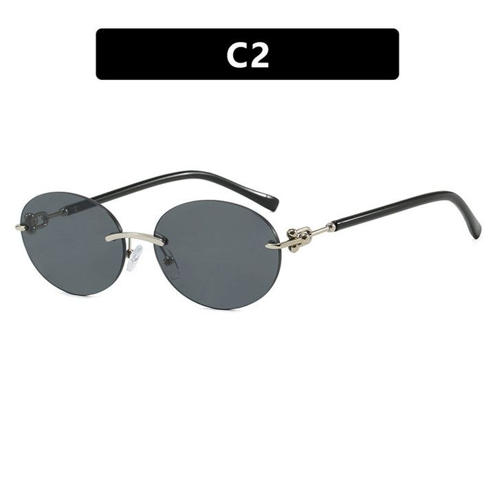 Women oval sunglasses with luxurious metal frame and mirrored lenses Stornfield