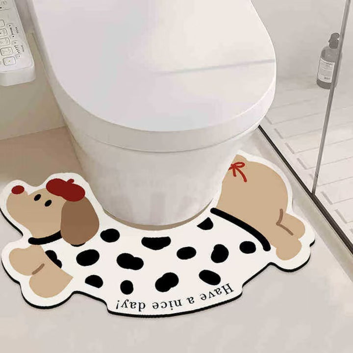 Playful Dog-Themed Bath Mat