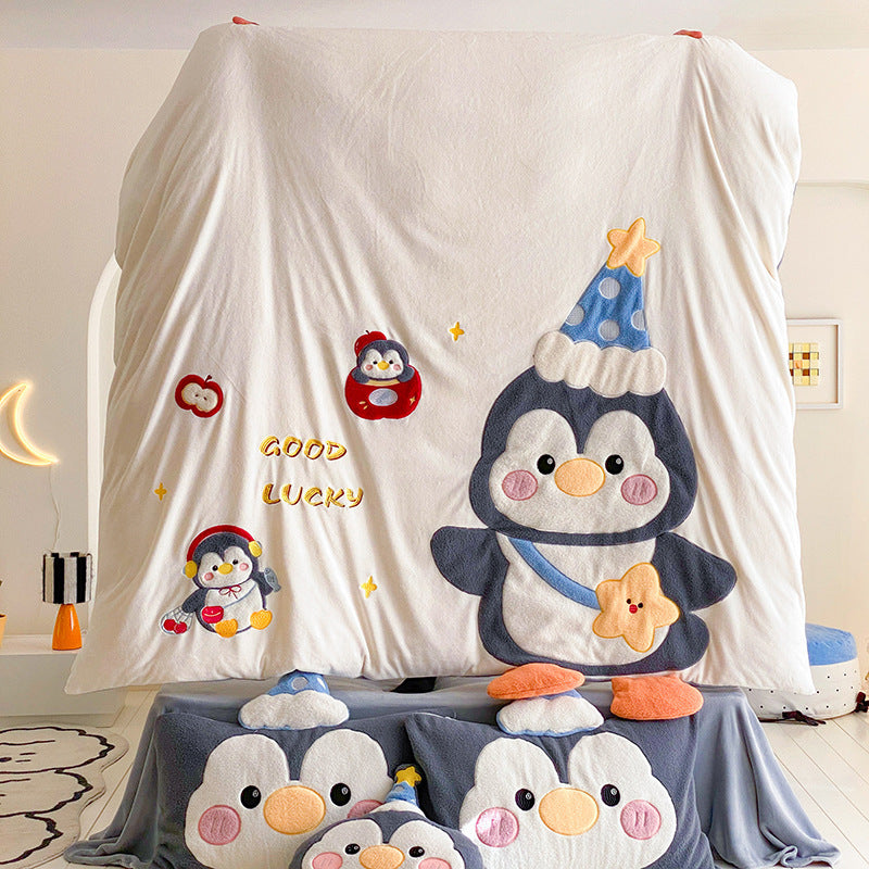 Plush Microfiber Cartoon Oversized Throw Blanket for Kids and Nursery