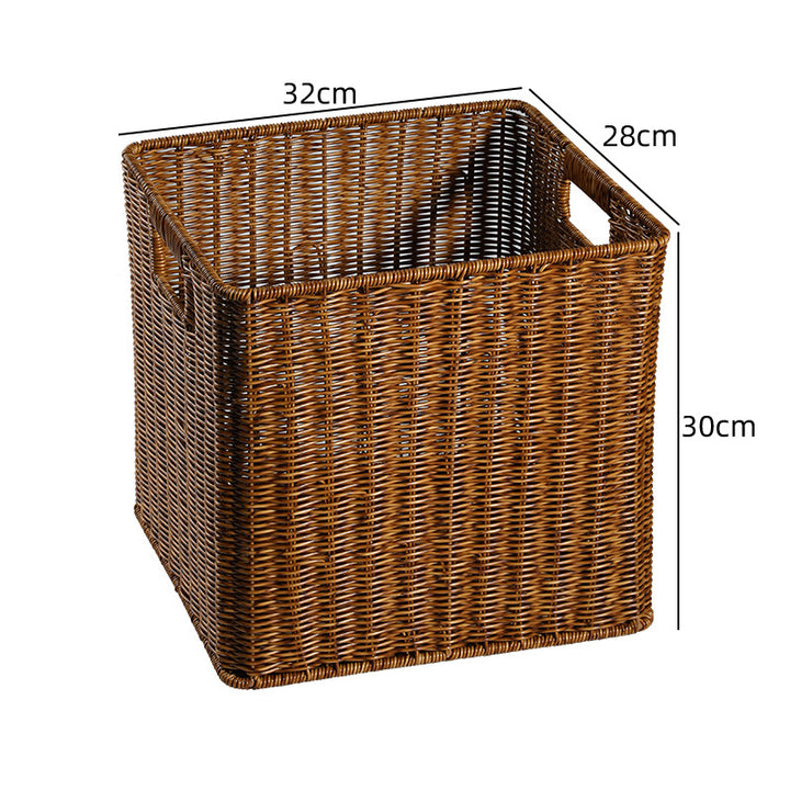 Unisex Rectangular Storage Basket made of braided rattan Stornfield