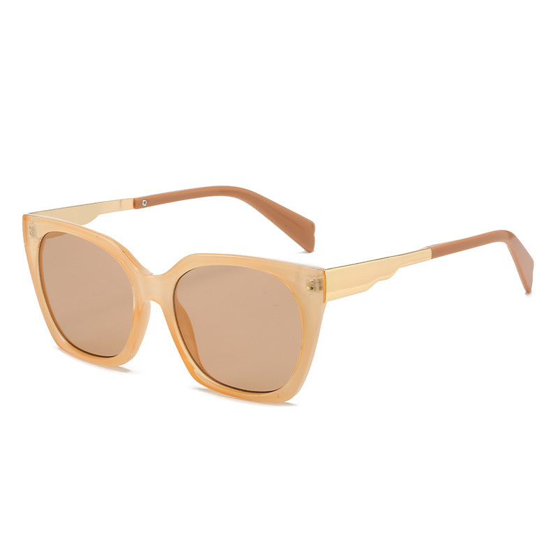 Women's oversized sunglasses with elegant transparent frame and golden accents Stornfield