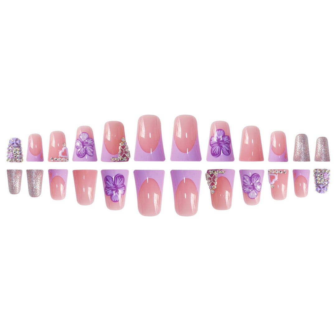 Decorative Floral Press-On Nails Stornfield