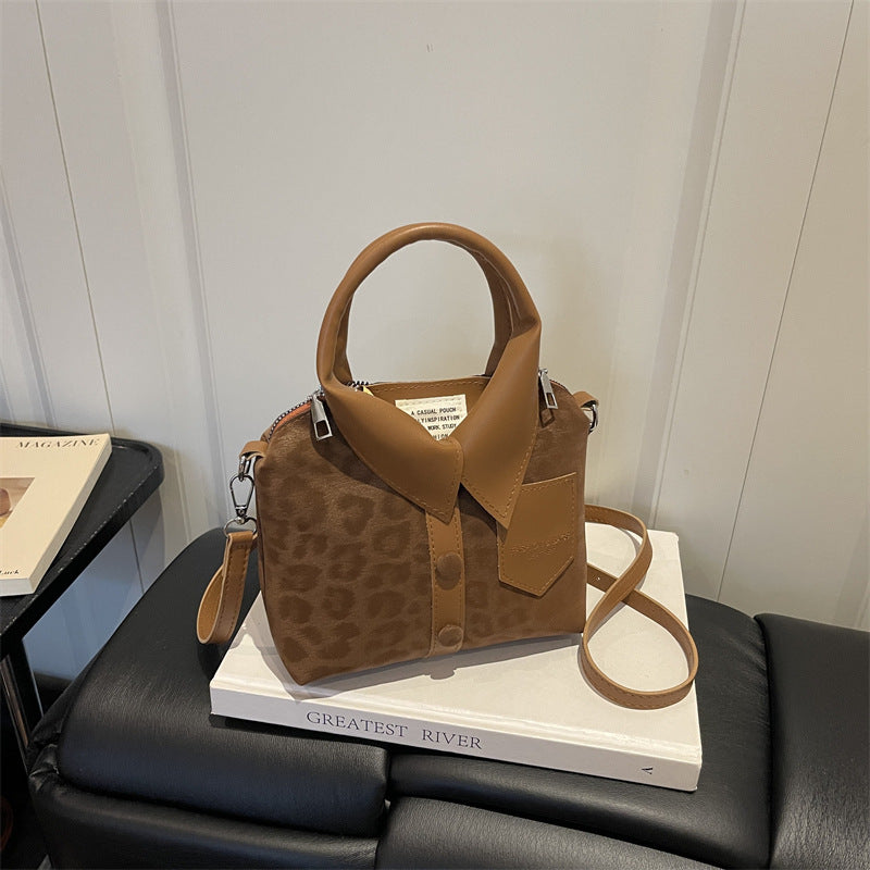 Stylish Animal Print Top Handle Handbag