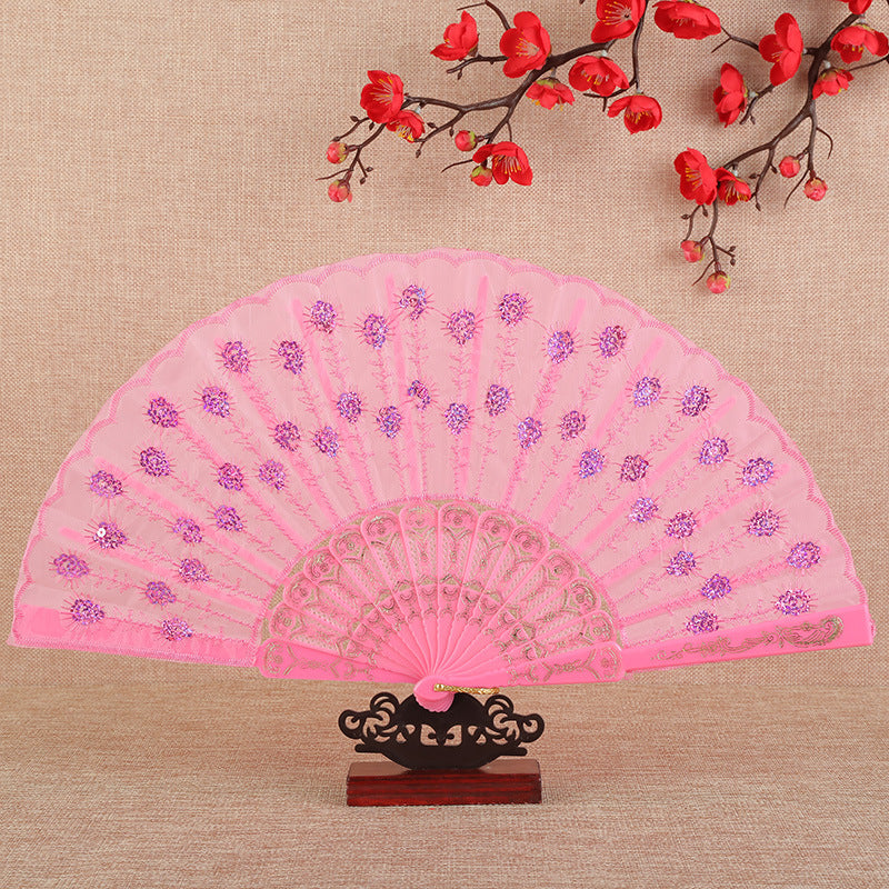 Women's folding fan with artistic decorations Stornfield