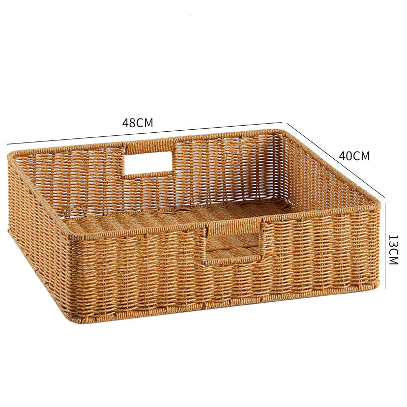 Handwoven Storage Basket with Cutout Handles Stornfield