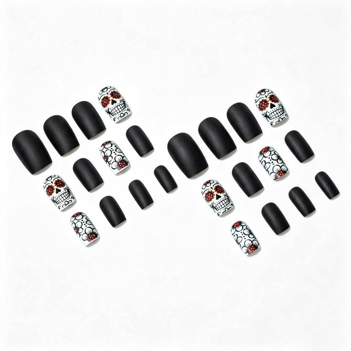 Artistic Skull and Floral Nail Art Kit