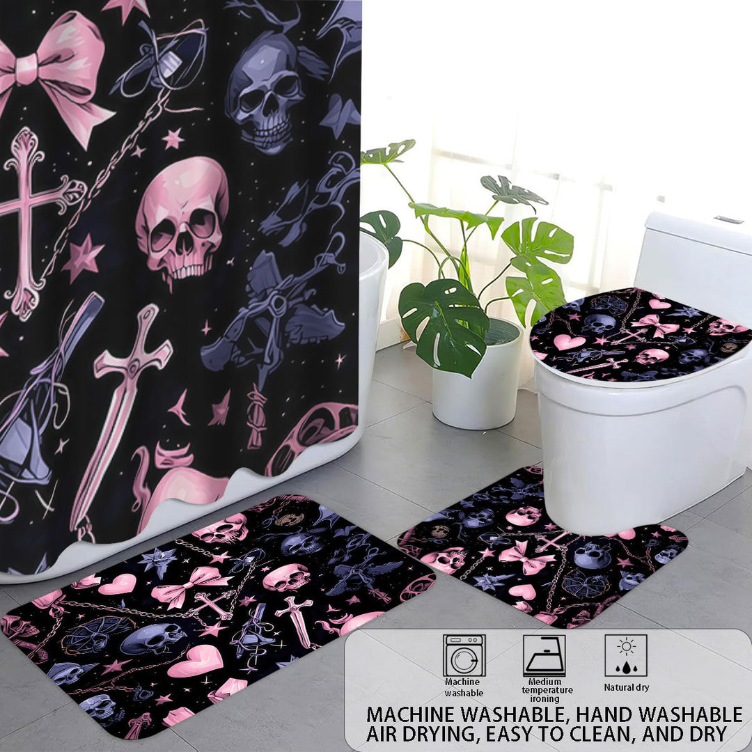 Artistic Skull and Floral Themed Bathroom Set Stornfield