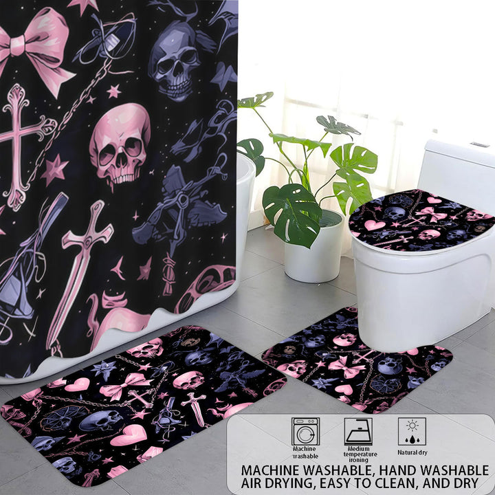 Artistic Skull and Floral Themed Bathroom Set Stornfield