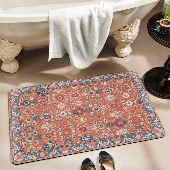 Elegant Vintage Floral Bath Mat Stornfield