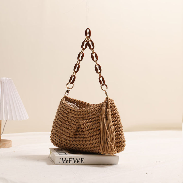 Handcrafted macrame bag with fashionable fringes Stornfield