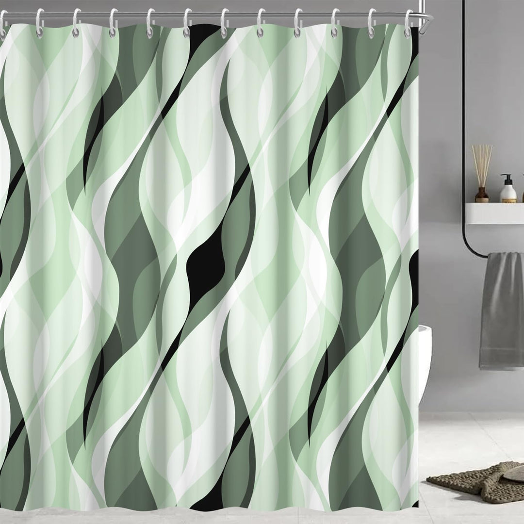 Abstract Wave Pattern Shower Curtain Stornfield