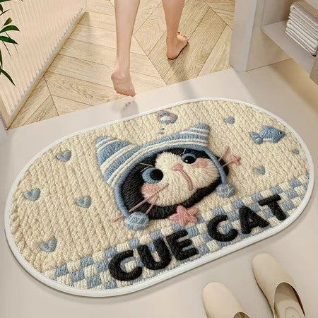 Cute Cat-Themed Kitchen Mat