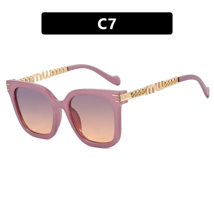 Ladies trendy square sunglasses with elegant frame and stylish gold accent Stornfield
