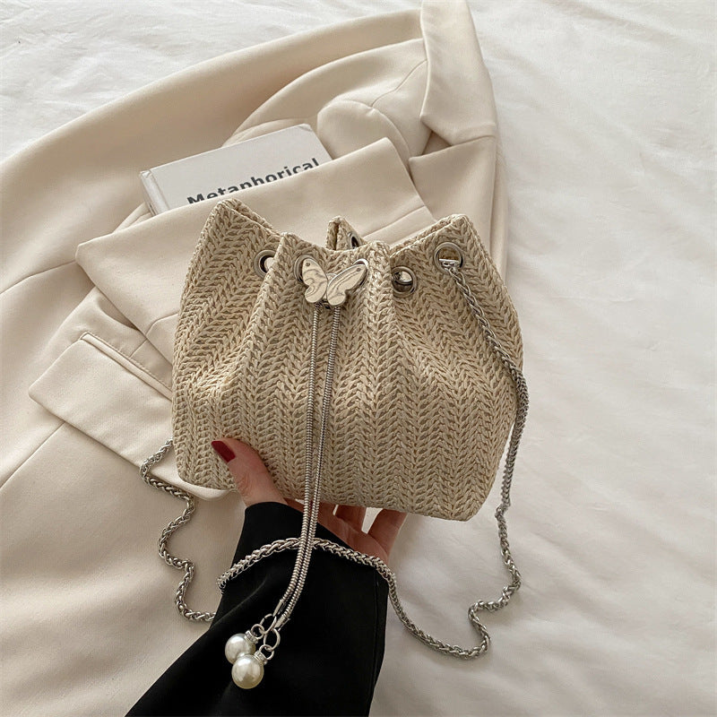 Elegant Woven Drawstring Mini Handbag Stornfield
