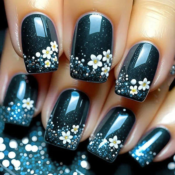 Artful Nail Tips with Flower Designs Stornfield