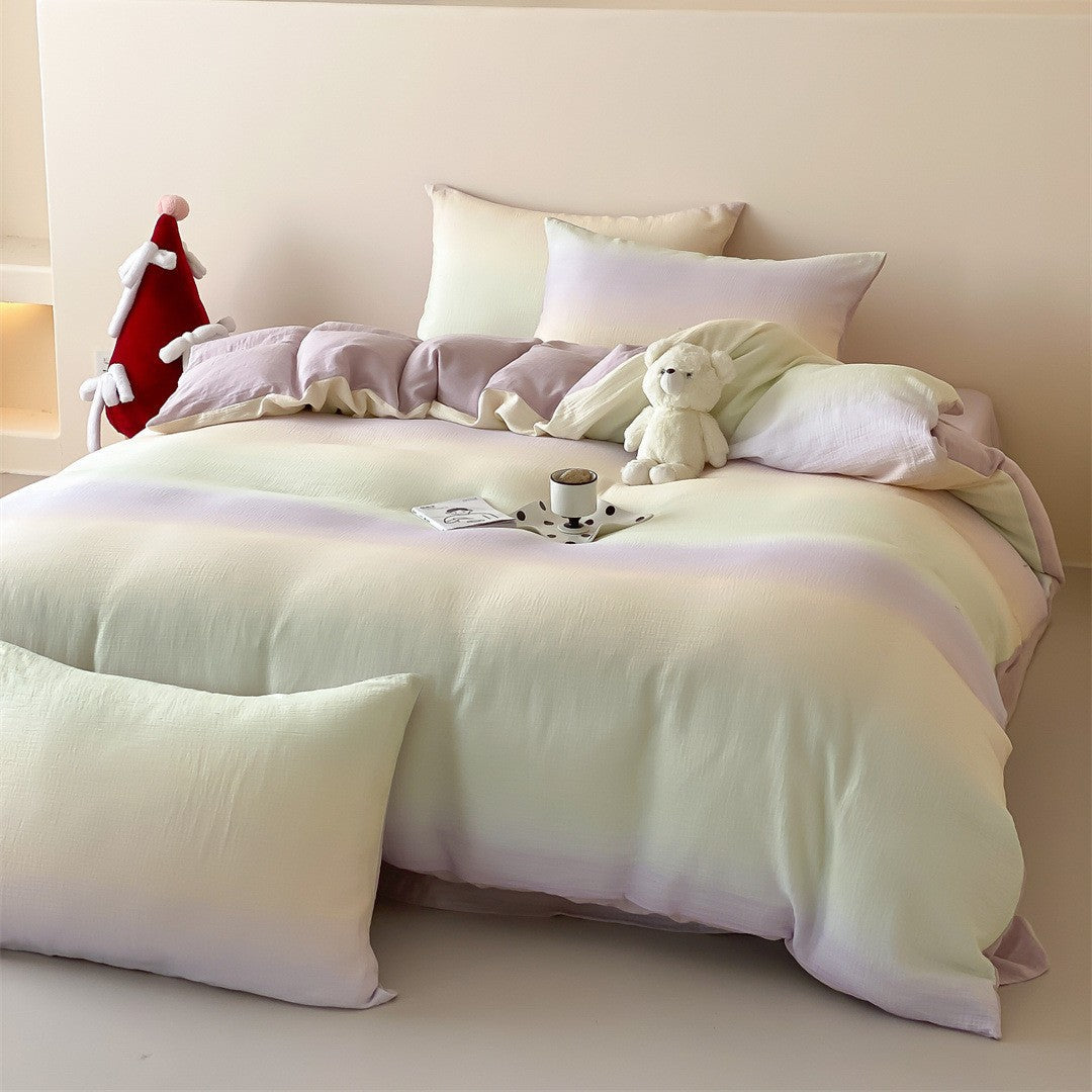 Silky Microfiber Duvet Cover Comforter Bedding Set with Hypoallergenic Pillow Shams