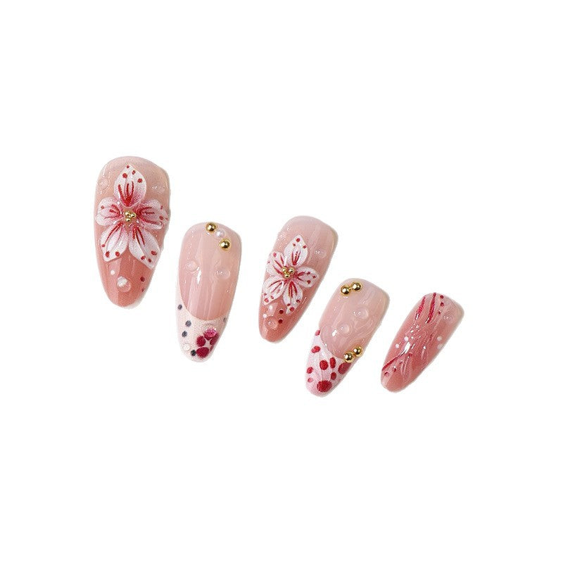 Premium Decorative Floral Press-On Nail Tips Stornfield